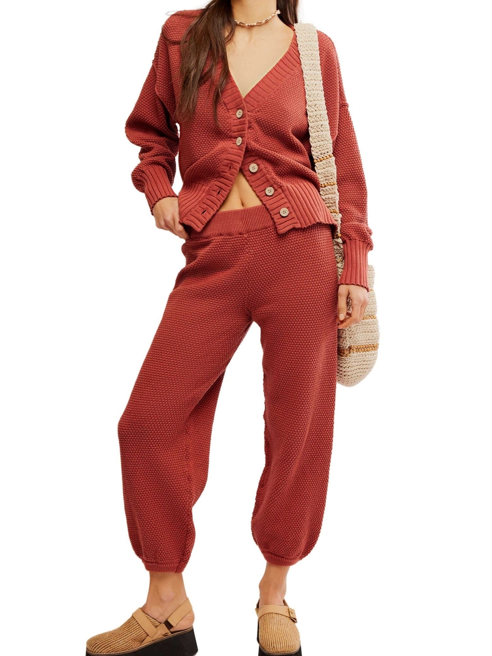 Free People Hailee Waffle Stitch Pants